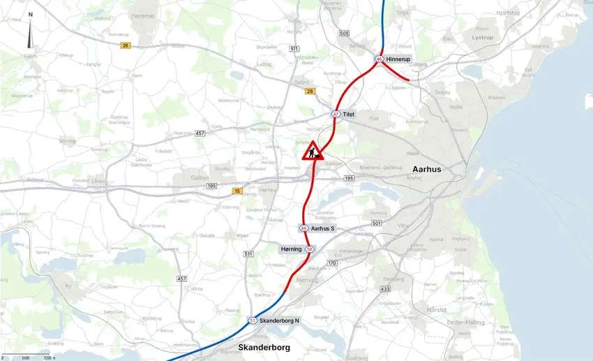 Udvidelse af E45 ved Aarhus: Større vejarbejde starter efter weekenden