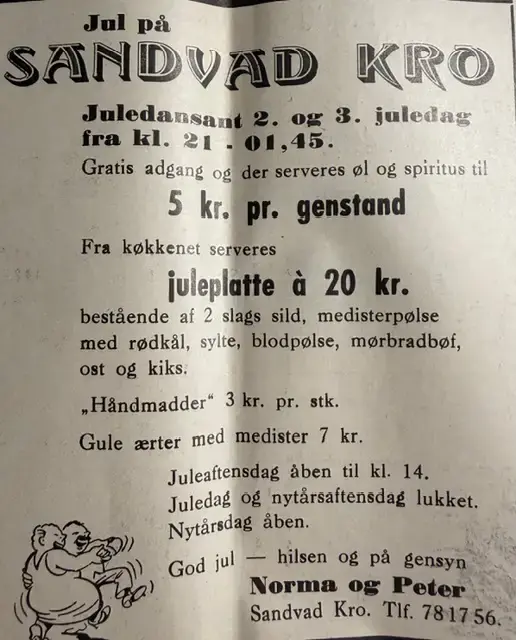 Jul på Sandvad Kro 1975