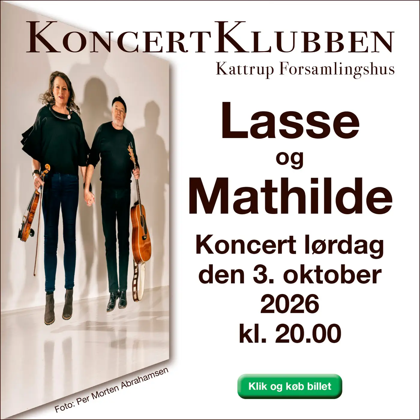 Lasse og Mathilde i Kattrup Forsamlingshus 3. oktober 2026