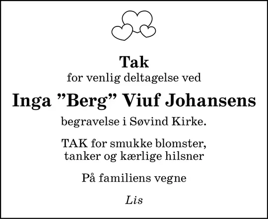 Takkeannonce Inga Viuf Johansen