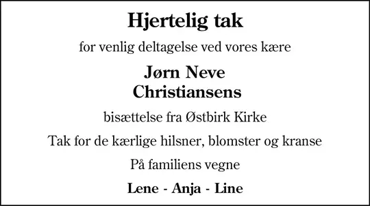 Takkeannonce Jørn Neve Christiansen