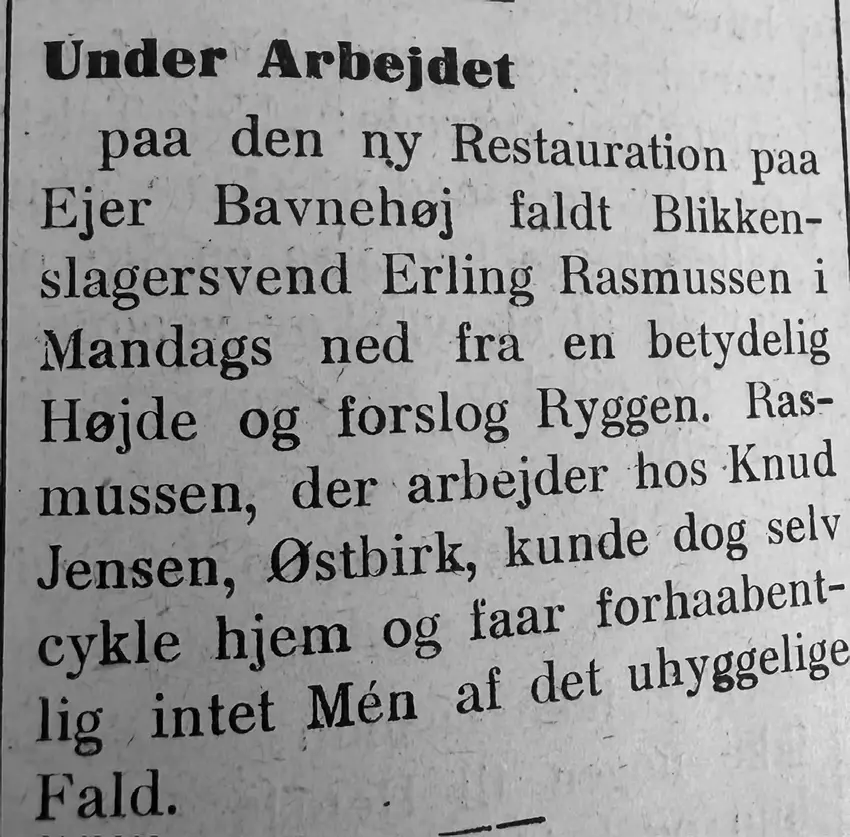 Arbejdsulykke på Ejer Bavnehøj