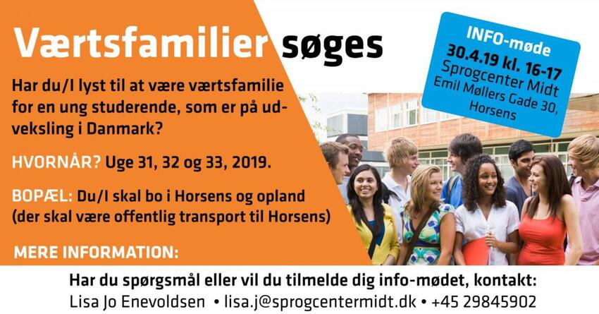 Værtsfamilier søges til udenlandske studerende