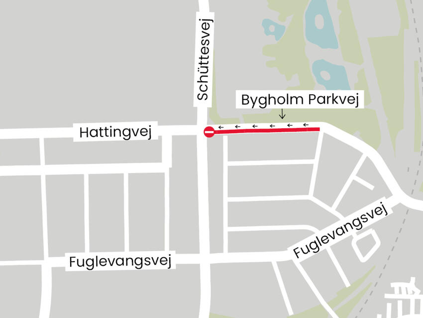 Kloakarbejde lukker det ene spor på Bygholm Parkvej