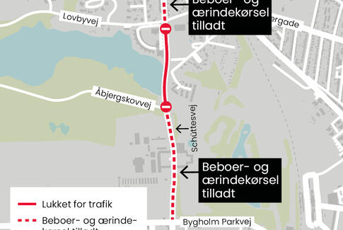 Schüttesvej spærres for trafik fra fredag morgen og fire dage frem