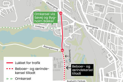 Schüttesvej spærres den kommende weekend på grund af kloakarbejde