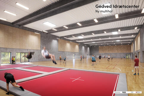 Hør mere om multihallen i Gedved