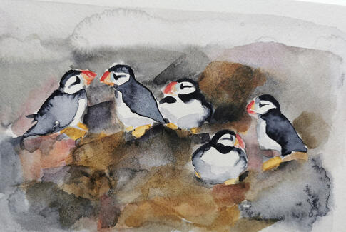 Nordiske fugle og landskaber i Galleri Tinghuset