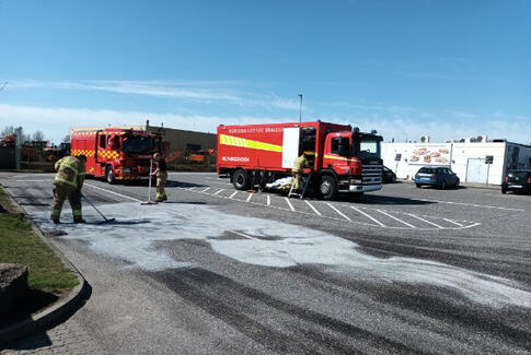 112: Mindre forurening på Vrøndingvej ved Lund