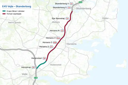 E45 seks-sporet udvidelse