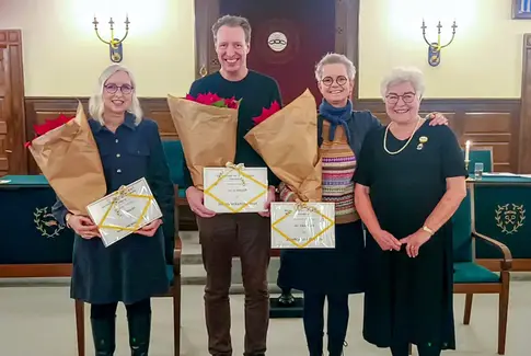 Donations overrækkelse i logen Primula, i Horsens