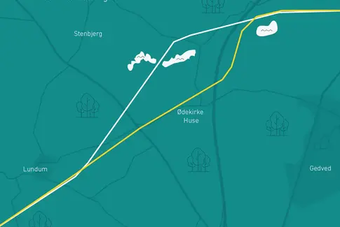 Kort med Ledningsføring ved Sattrup