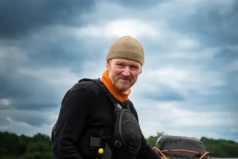 Thomas Frank med en båd