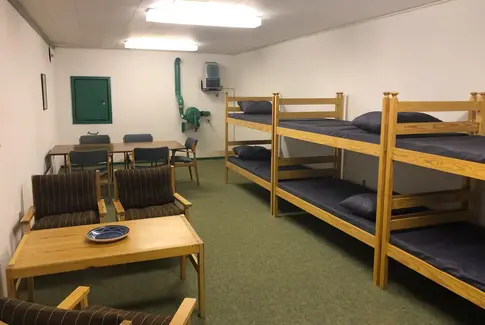 I beskyttelsesrummet var der både køjer og opholdsplads