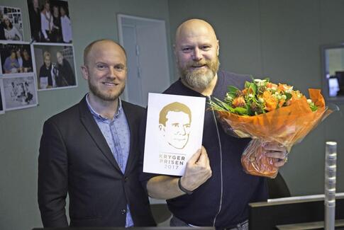 Mads Steffensen fik Krygerprisen midt under udsendelse