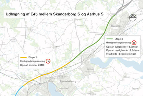 Trafikomlægning på E45 mellem Skanderborg og Aarhus